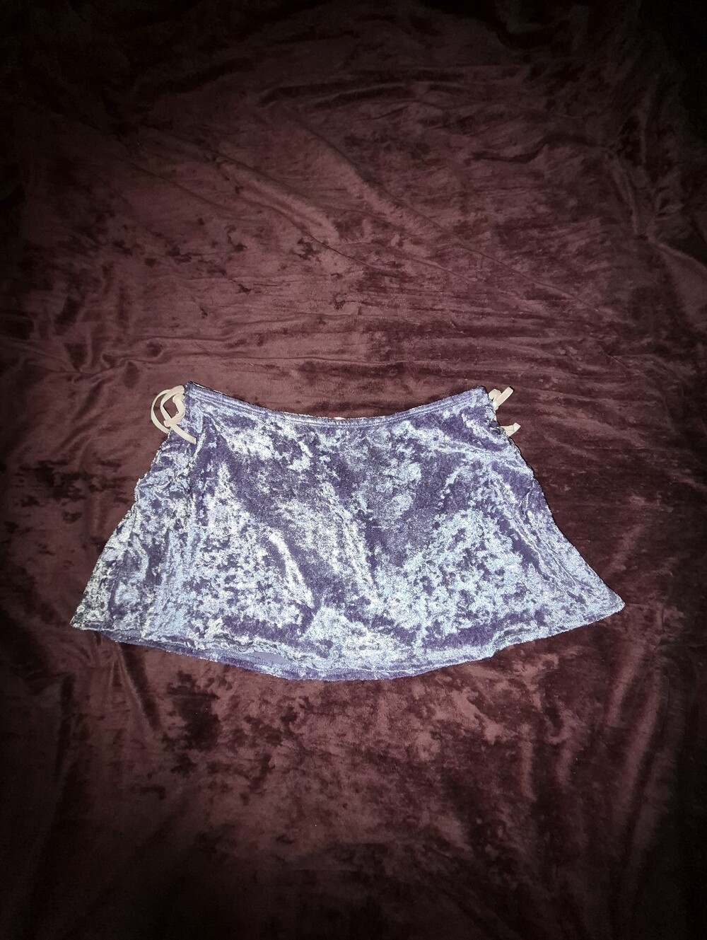Sugar Thrillz Crushed Velvet Mini Skirt in Lavender